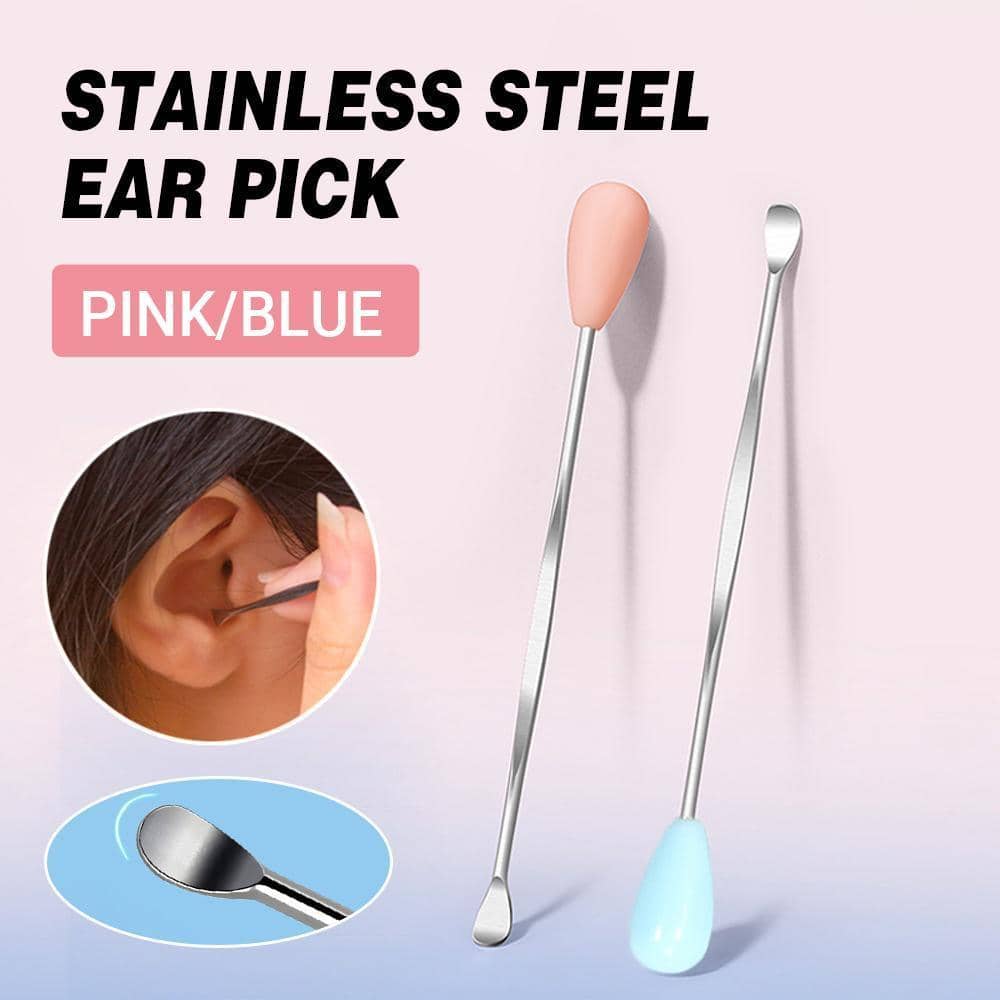 Stainless Steel Ear Pick Scoop, Reusable Earwax Removal Tool - Pink - view 2