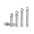Stainless Steel Expansion Anchor Bolts, Hex Head, Pack of 5 - M8 x 70 mm - view 3