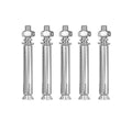Stainless Steel Expansion Anchor Bolts, Hex Head, Pack of 5 - M8 x 80 mm