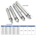 Stainless Steel Expansion Anchor Bolts - M10 x 60 mm, Pack of 5 - view 4