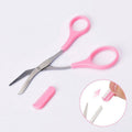 Stainless Steel Eyebrow Scissors with Comb - Pink - view 5