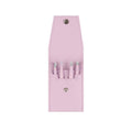 Stainless Steel Eyebrow Tweezers Set of 4 with Pouch - Pink