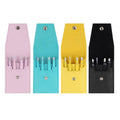 Stainless Steel Eyebrow Tweezers Set of 4 with Pouch - Pink - view 3