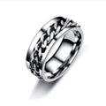 Stainless Steel Fidget Spinner Ring - Silver, Size 7 (Diameter 17 mm)