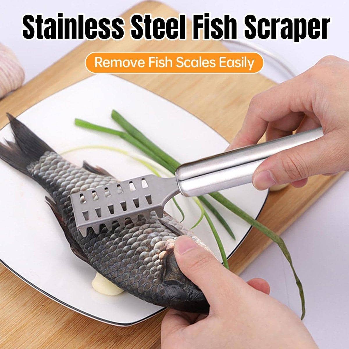 Stainless Steel Fish Scale Scraper with Hanging Hole