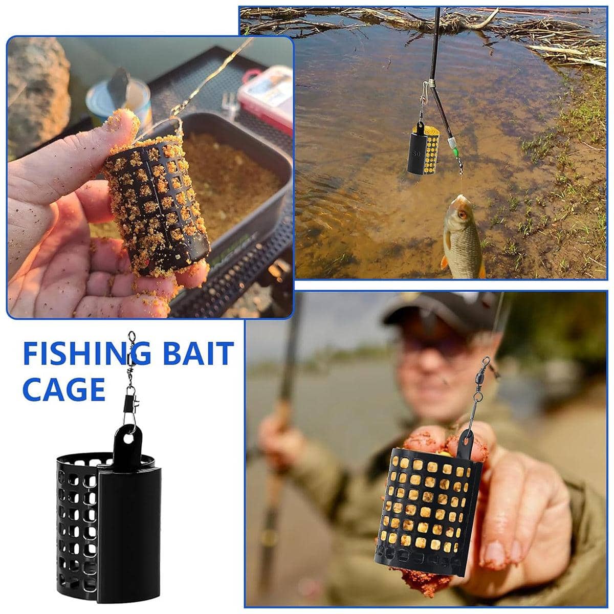 Stainless Steel Fishing Bait Cage, Pack of 3 - Round 20 g - view 5