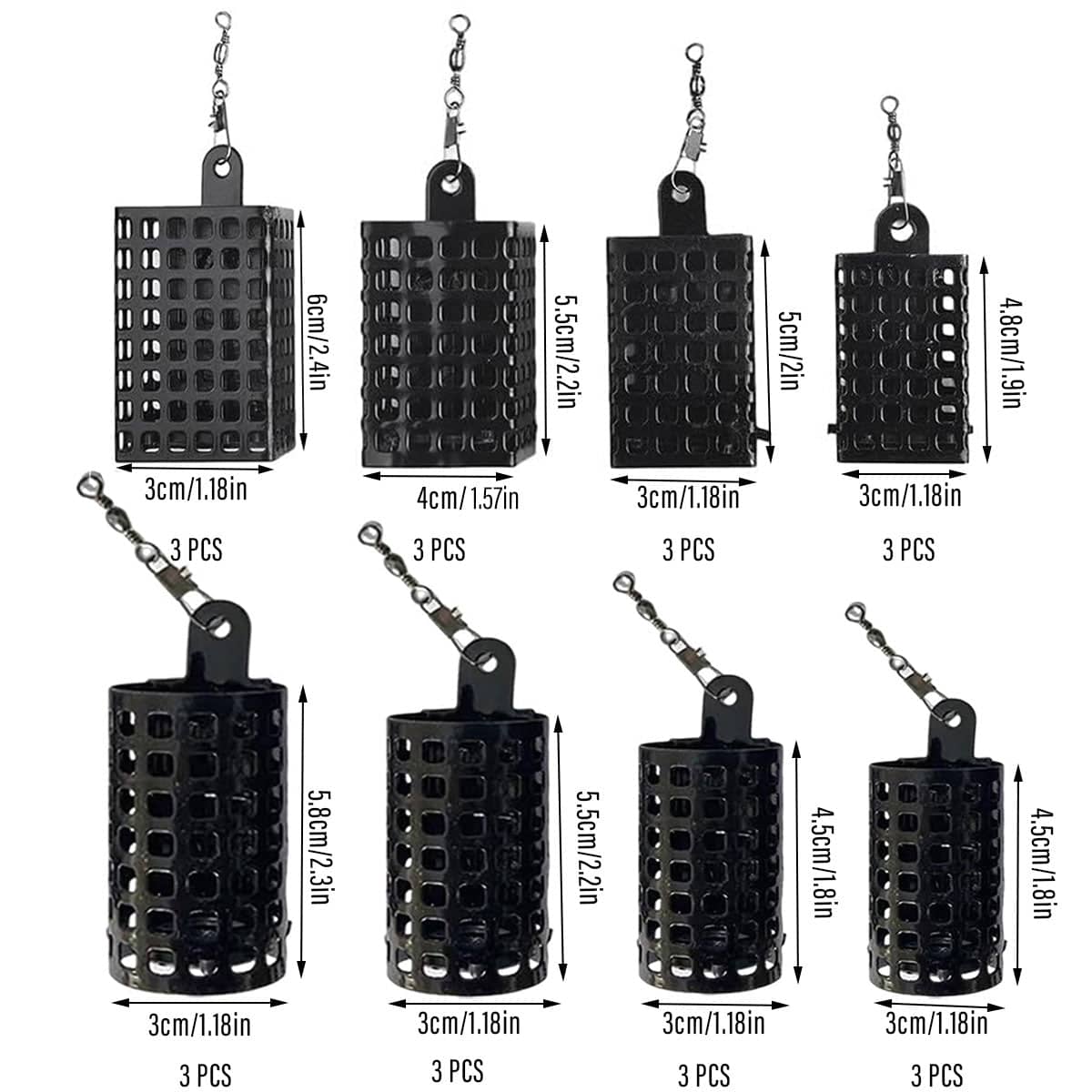 Stainless Steel Fishing Bait Cage, Pack of 3 - Round 40 g - view 4