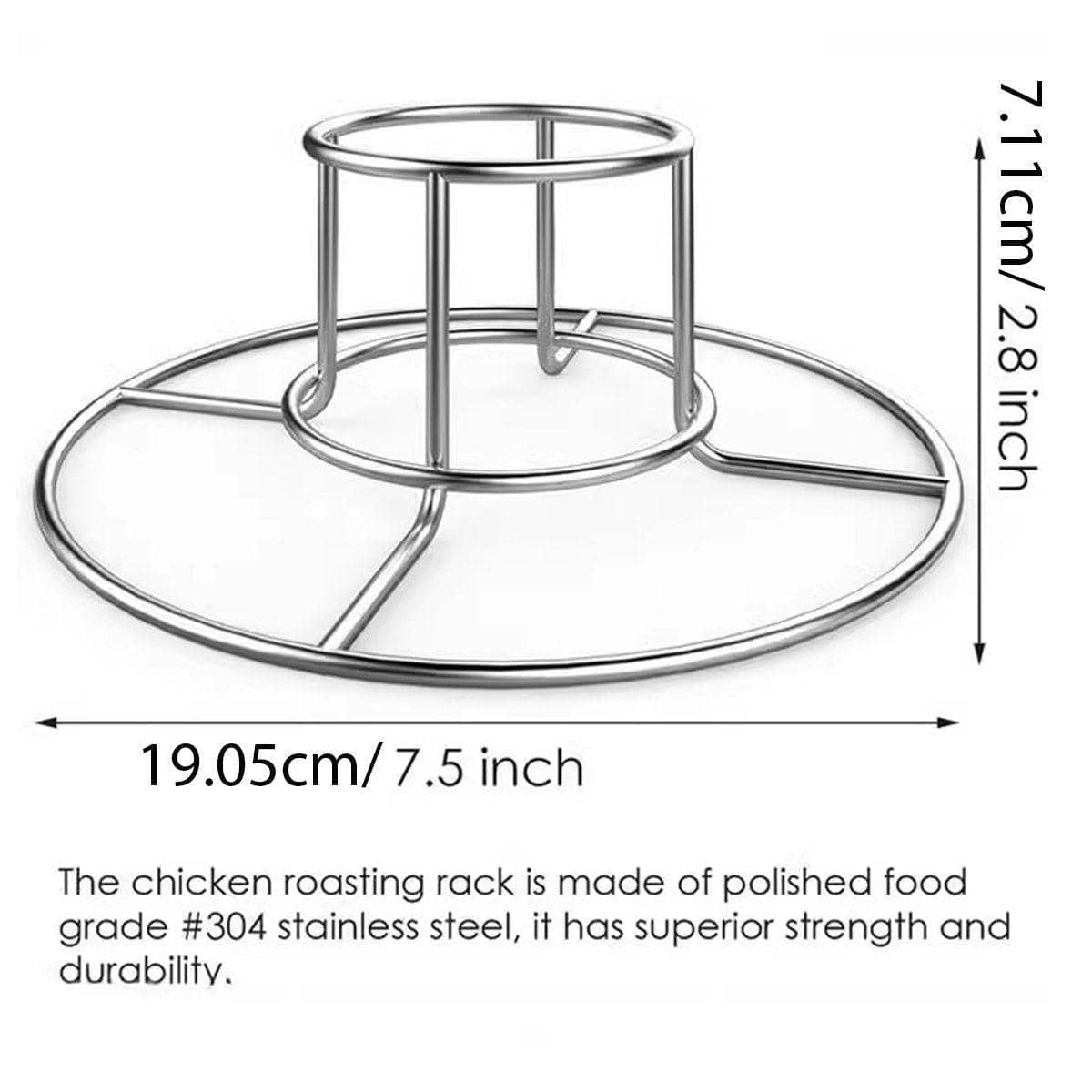 Stainless Steel Folding Chicken Roaster Rack for BBQ Grill and Oven - view 3