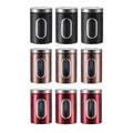 Stainless Steel Food Storage Jars with Viewing Window for Kitchen, Pack of 3 - Bronze - view 3