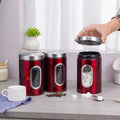 Stainless Steel Food Storage Jars with Viewing Window for Kitchen, Pack of 3 - Bronze - view 5