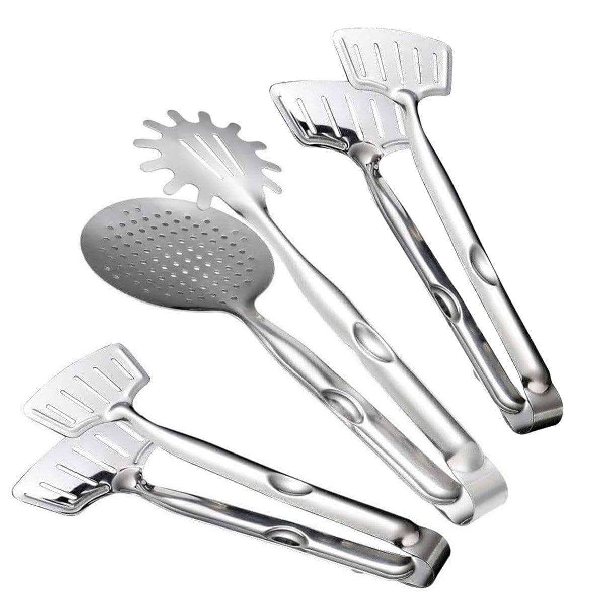 Stainless Steel Food Tongs Set for Frying and Grilling, Pack of 3 - view 2