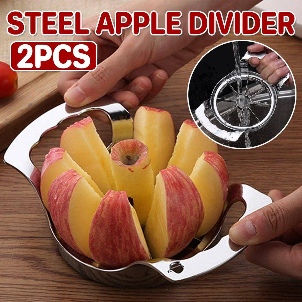 Stainless Steel Fruit Apple Cutter Divider Slicer, Pack of 2