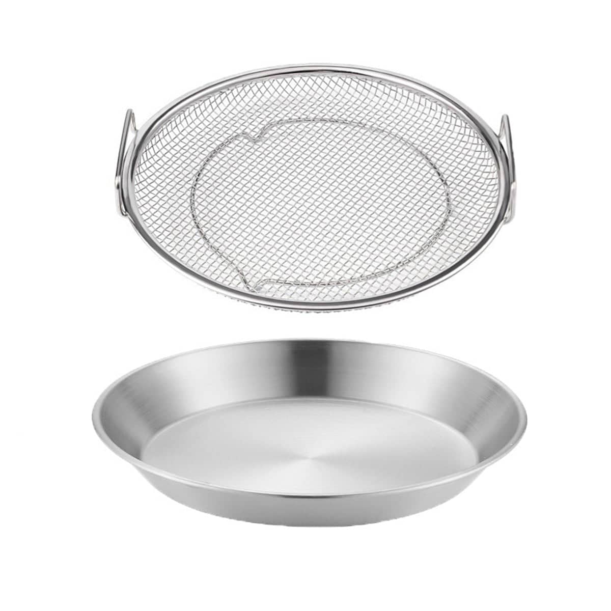 Stainless Steel Frying Skimmer Oil Drain Rack with Tray, 22 cm Heat Resistant - view 2