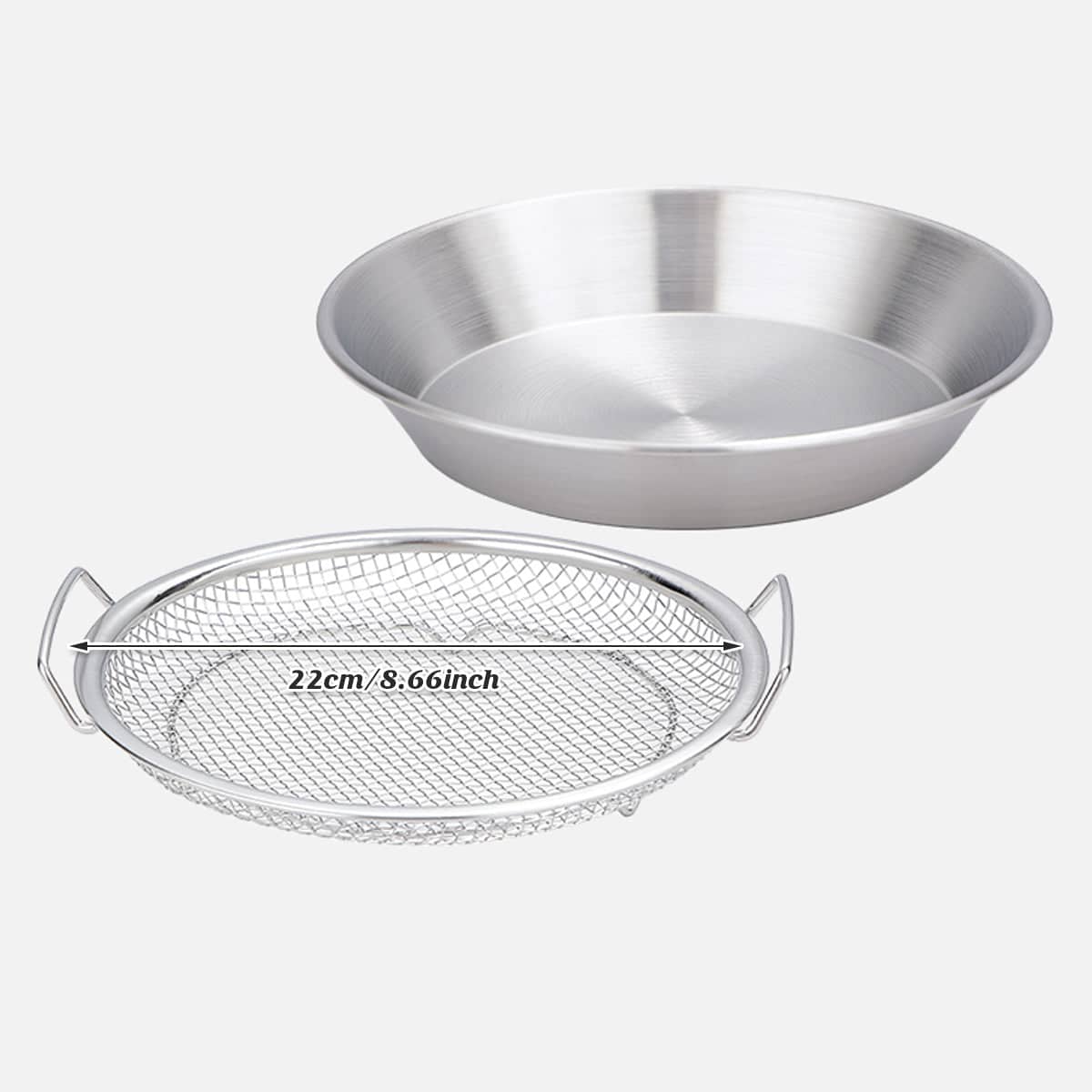 Stainless Steel Frying Skimmer Oil Drain Rack with Tray, 22 cm Heat Resistant - view 3