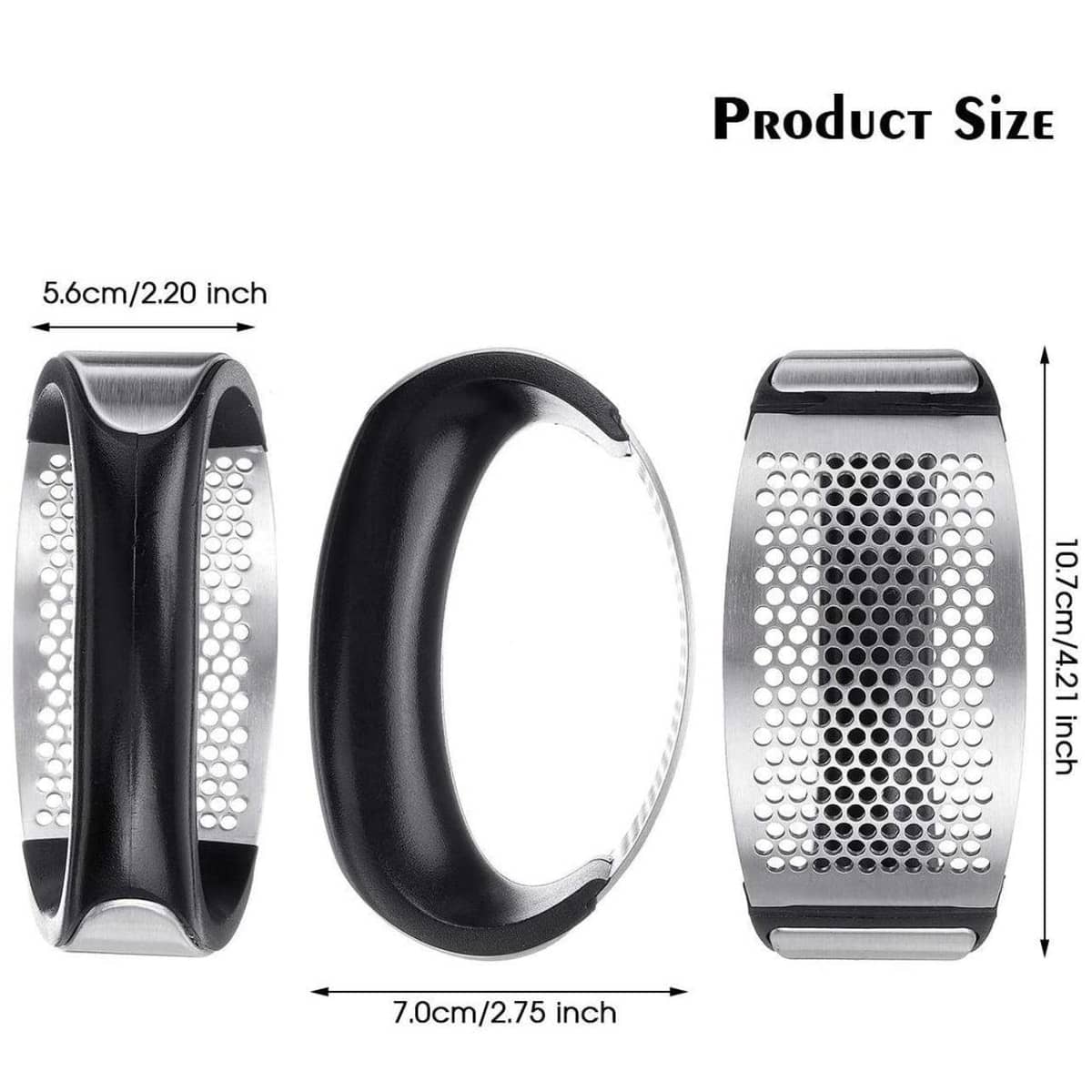 Stainless Steel Garlic Press Crusher - Silver - view 3