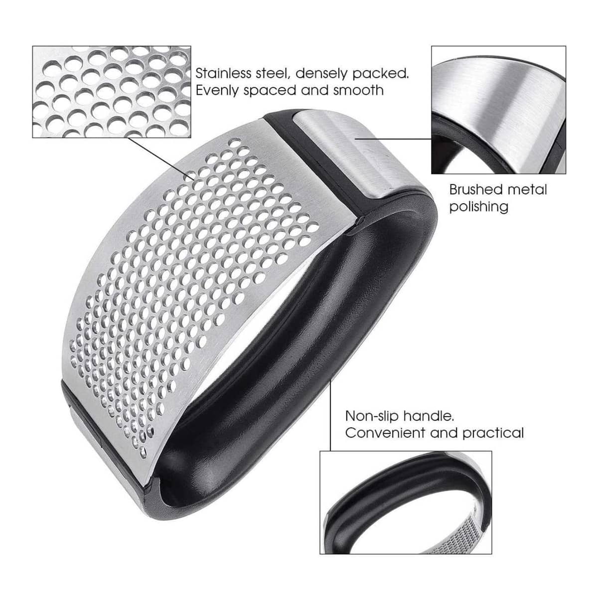 Stainless Steel Garlic Press Crusher - Silver - view 5