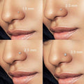 Stainless Steel Gold Nose Stud Nosepiece - L-Shaped Rod, 2.5mm Stone - view 5