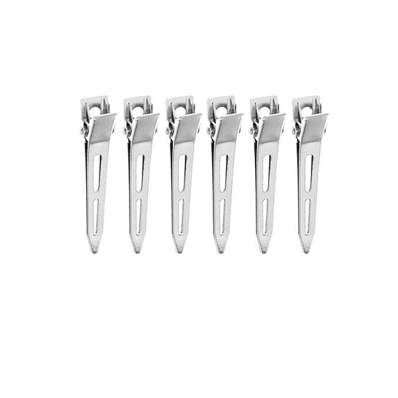 Stainless Steel Hairdressing Sectioning Clips Duck Bill Curl Clips 5.5 cm - 6PCS