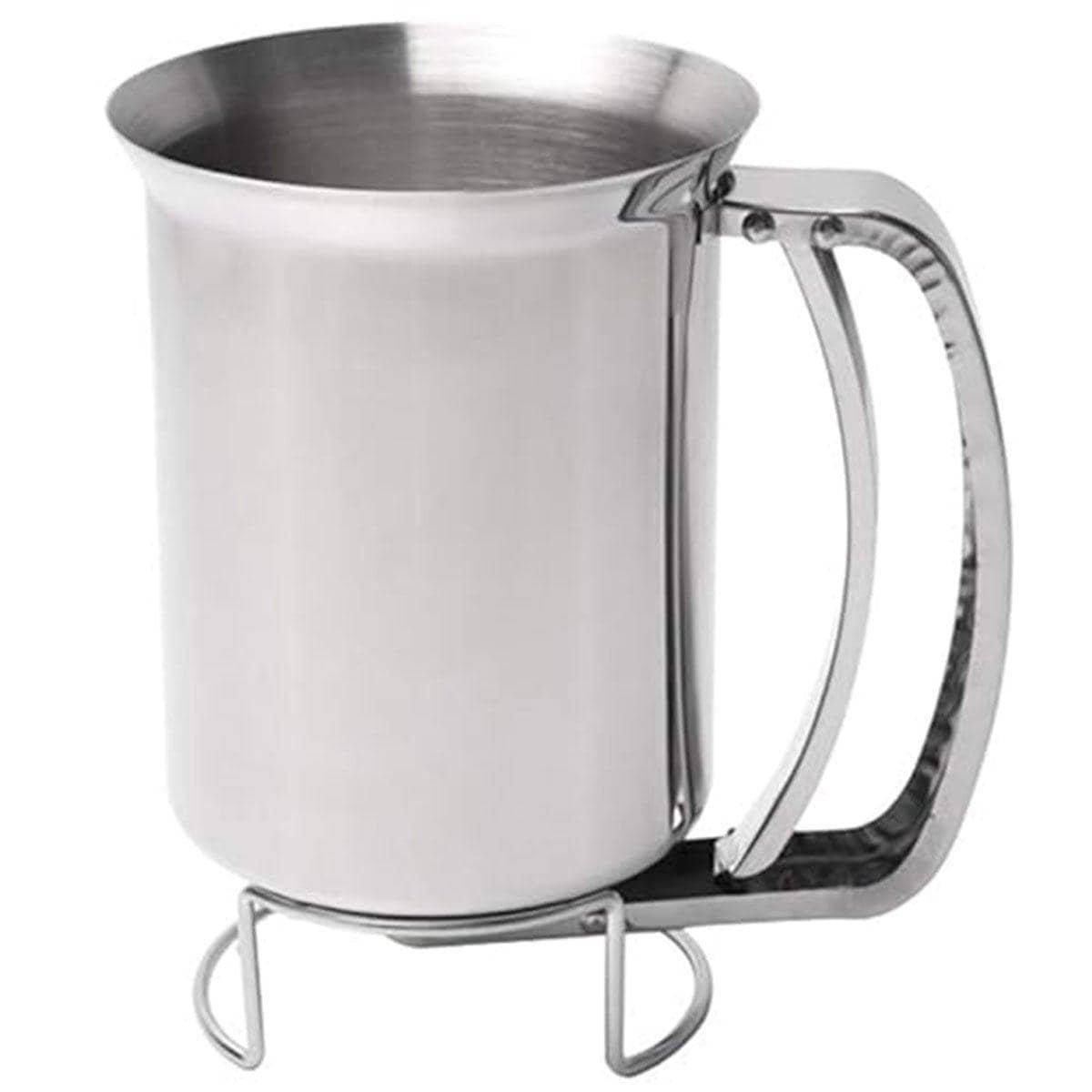 Stainless Steel Handheld Batter Dispenser, Cake Funnel for Pancakes and Muffins, Silver - view 2