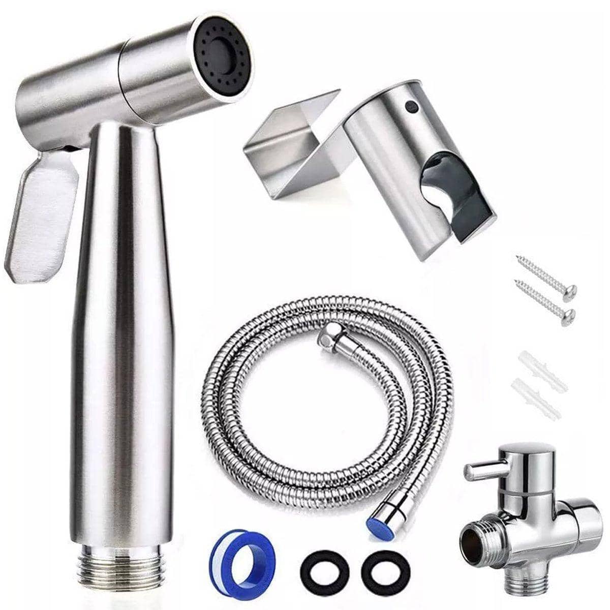 Stainless Steel Handheld Bidet Toilet Spray Shower Diverter Kit with 150 cm Hose - view 2
