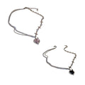 Stainless Steel Heart Pendant Necklace with Adjustable Clavicle Chain - Black Heart - view 3