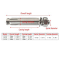 Stainless Steel Hex Sleeve Anchors, Pack of 2 - 150mm - view 4