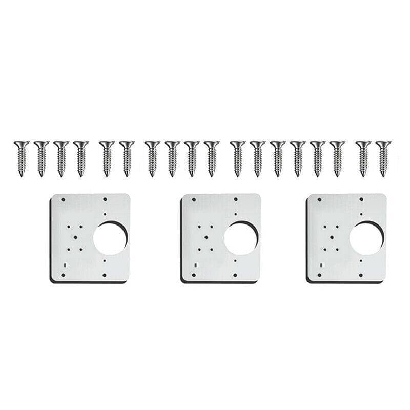 Stainless Steel Hinge Repair Plate for Cupboards and Furniture - 3 Sets