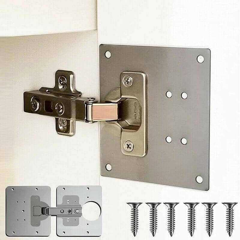 Stainless Steel Hinge Repair Plate for Cupboards and Furniture - 6 Sets - view 3