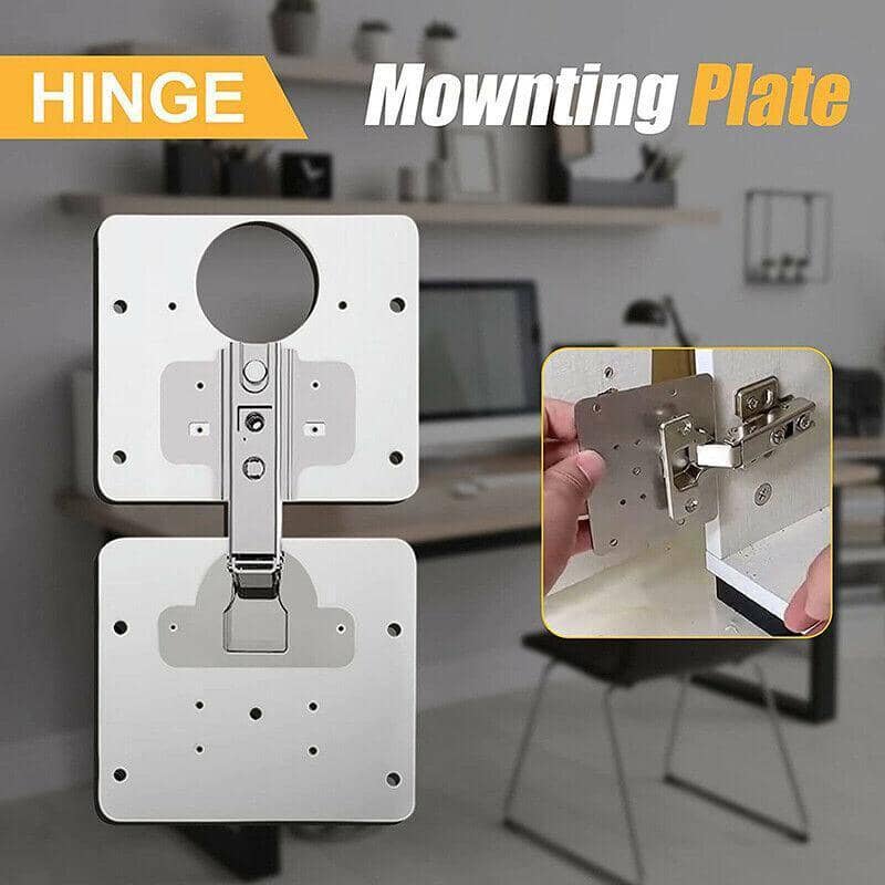Stainless Steel Hinge Repair Plate for Cupboards and Furniture - 6 Sets - view 4