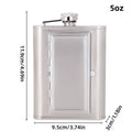 Stainless Steel Hip Flask 5 oz Portable Flagon with Funnel and Cigarette Case, Silver - view 4