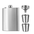 Stainless Steel Hip Flask Gift Set, 7oz (207ml) with Cups - Silver - view 2