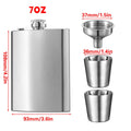 Stainless Steel Hip Flask Gift Set, 7oz (207ml) with Cups - Silver - view 3