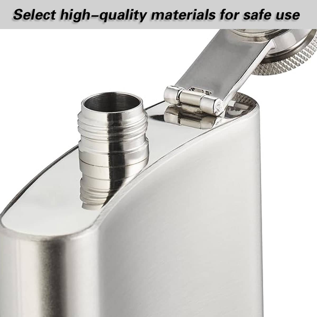 Stainless Steel Hip Flask Gift Set, 7oz (207ml) with Cups - Silver - view 5