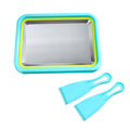Stainless Steel Ice Cream Roll Frying Tray, 23 x 18 cm - Blue