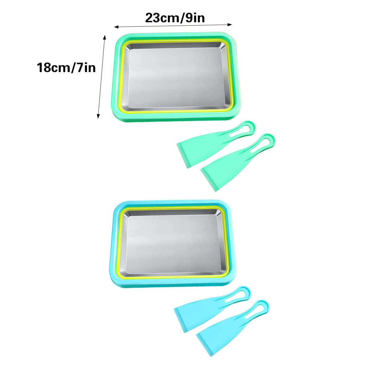 Stainless Steel Ice Cream Roll Frying Tray, 23 x 18 cm - Blue - view 4