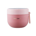 Stainless Steel Insulated Lunch Box, 600ml - Pink with Light Pink Lid