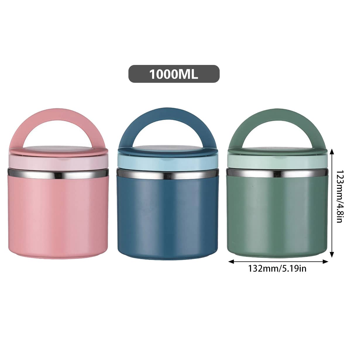 Stainless Steel Insulated Lunch Box - Pink, 1000ml - view 4