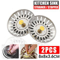 Stainless Steel Kitchen Sink Strainer Waste Plug Filter, Pack of 2