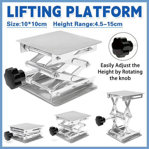 Stainless Steel Lab Lifting Platform Manual Height Adjustable Stand 10 x 10 cm