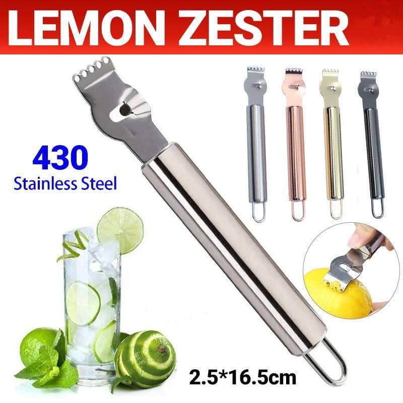 Stainless Steel Lemon Zester with Channel Knife - Black - view 2