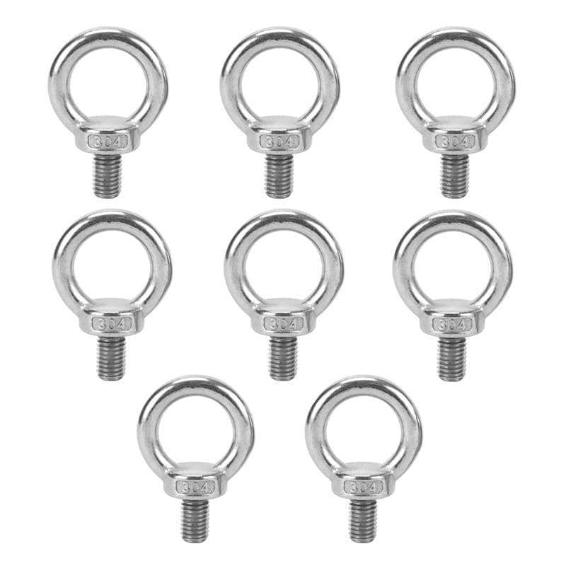 Stainless Steel M6 Eye Bolt Tie Down Kit for Rhino-Rack Pioneer Roof Racks - Pack of 8