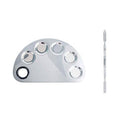 Stainless Steel Makeup Mixing Palette and Spatula Tool - Semicircle