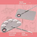 Stainless Steel Makeup Mixing Palette and Spatula Tool - Semicircle - view 3