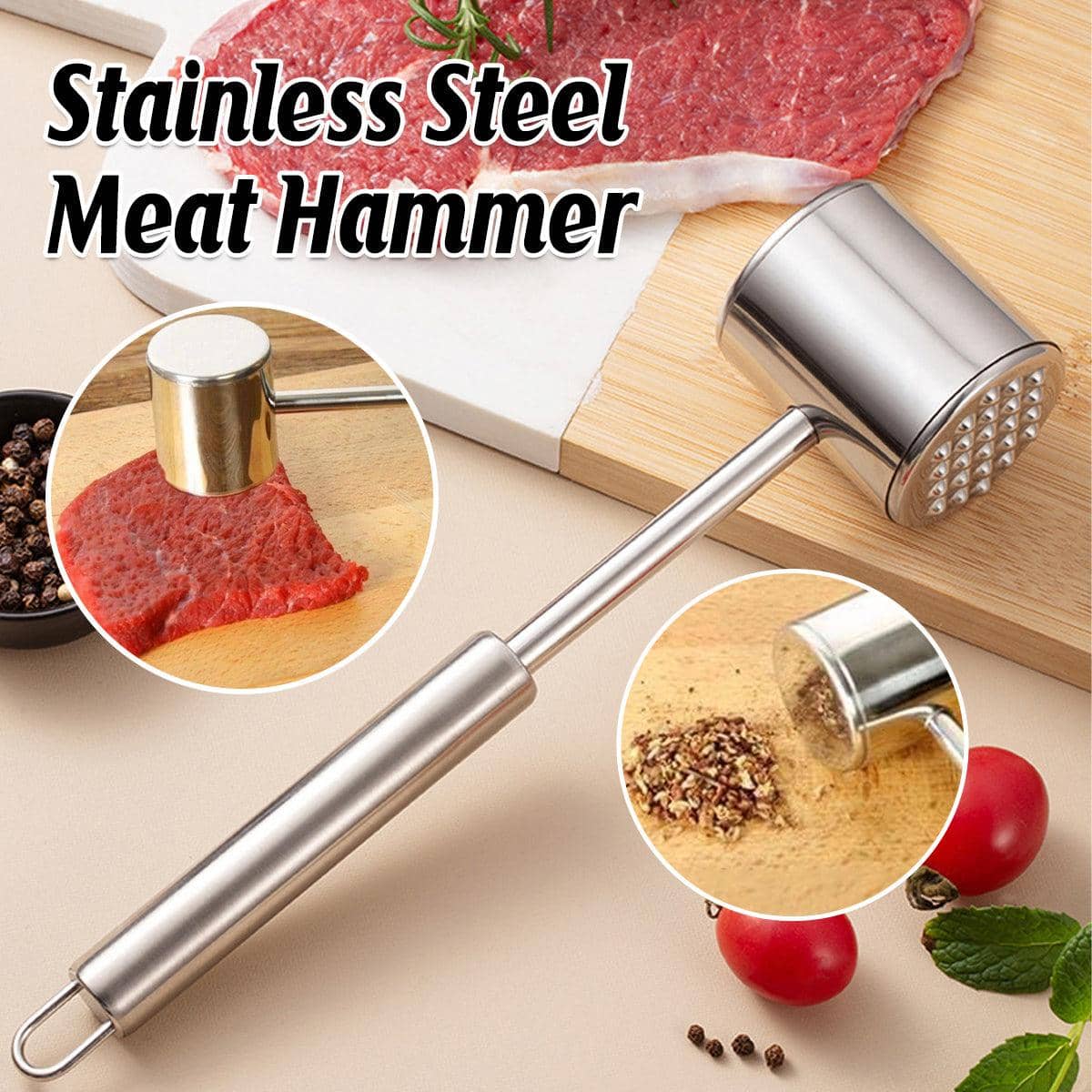 Stainless Steel Meat Hammer Tenderiser Kitchen Pounder Mallet