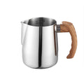 Stainless Steel Milk Frothing Pitcher with Wooden Handle - 600ml