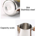 Stainless Steel Milk Frothing Pitcher with Wooden Handle - 600ml - view 5