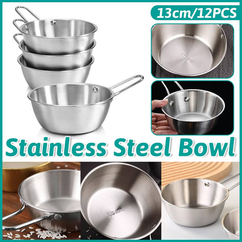 Stainless Steel Mini Serving Bowls with Handles, Set of 12