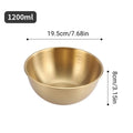 Stainless Steel Mixing Bowl Set of 8 Gold 1200 ml Salad Noodle Serving Bowls - view 3