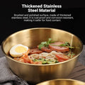 Stainless Steel Mixing Bowl Set of 8 Gold 1200 ml Salad Noodle Serving Bowls - view 5