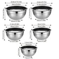 Stainless Steel Mixing Bowl Set with Black Lids, 5 Piece - view 3